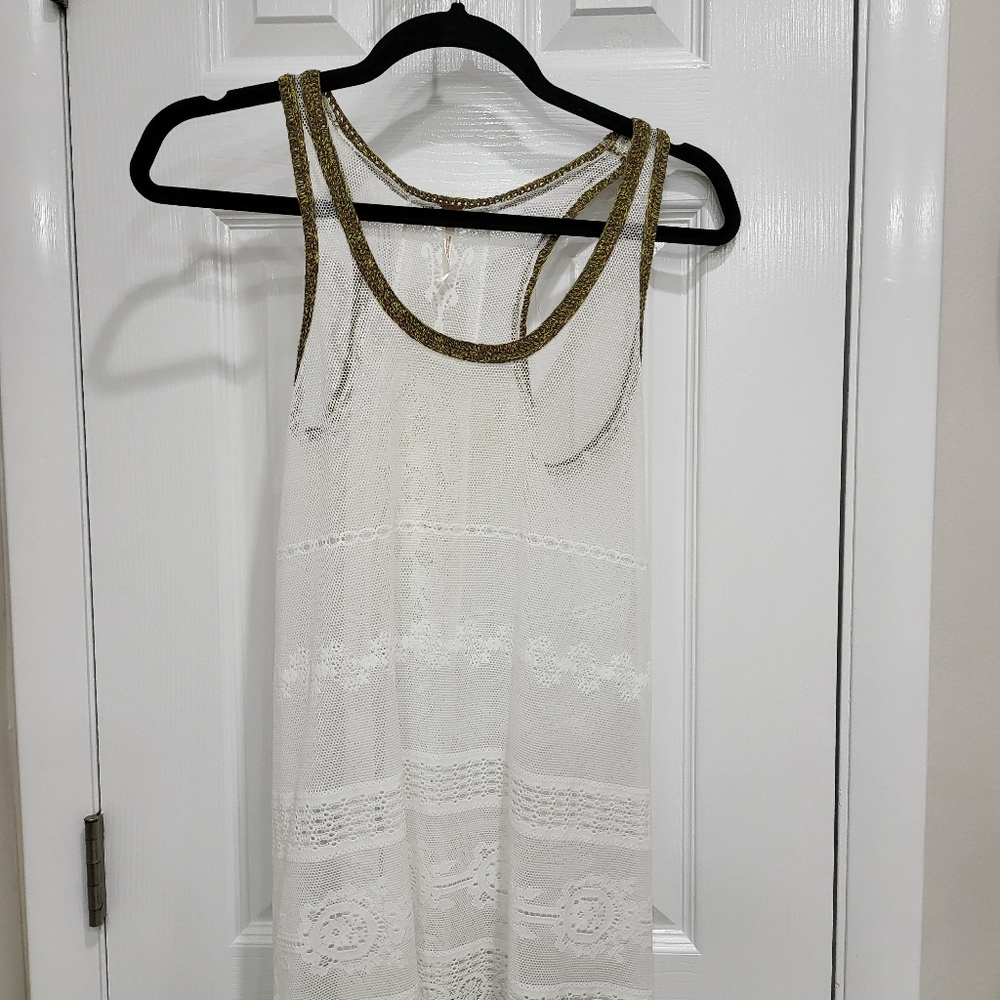 Free People Off-White Lace Tunic